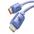 Baseus kabel Crystal Shine USB-C - Lightning 1,2 m 20W - fioletowy