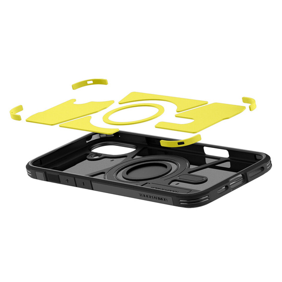 Etui Spigen do iPhone 16 Plus, Tough Armor Mag MagSafe, czarne + Szkło Hartowane 9H