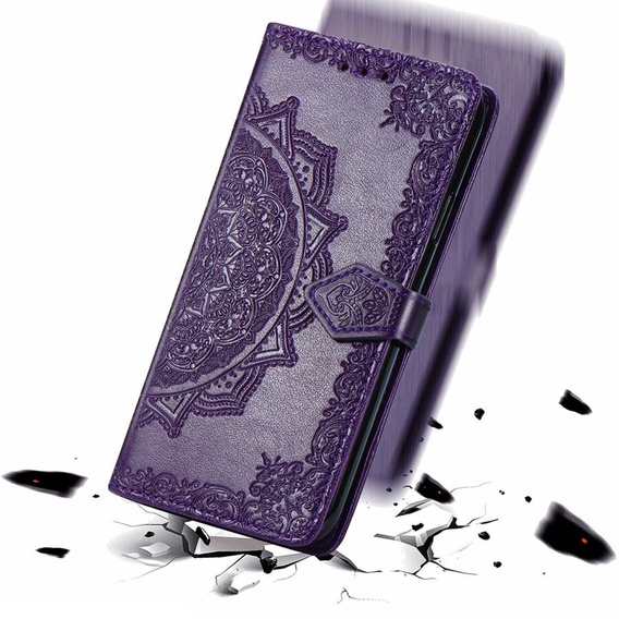Etui z klapką do Infinix Hot 40i, Mandala, fioletowe