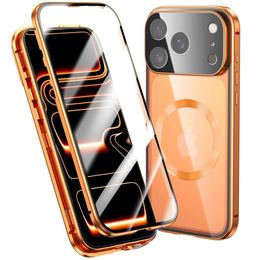 Etui do iPhone 17 Pro Max, Magnetic Dual Glass, do MagSafe, pomarańczowe