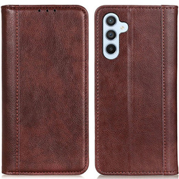 Etui do Samsung Galaxy S24, Wallet Litchi Leather, brązowe