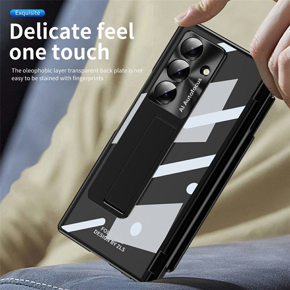 Etui do Samsung Galaxy Z Fold7 5G, z podstawką, czarne
