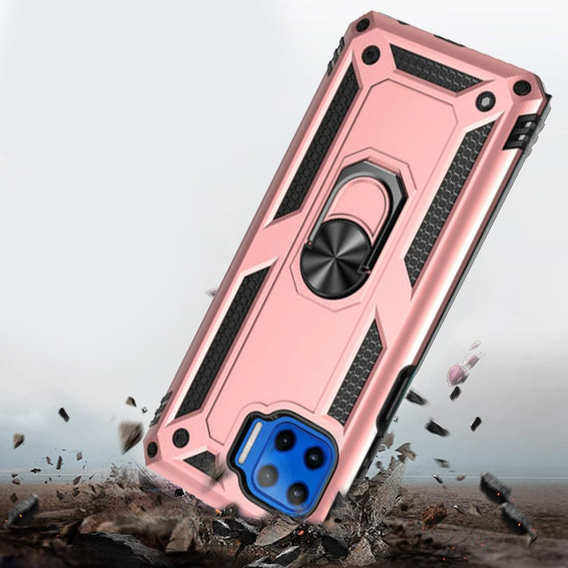 Etui pancerne do Motorola Moto G 5G Plus, Nox Case Ring, różowe rose gold