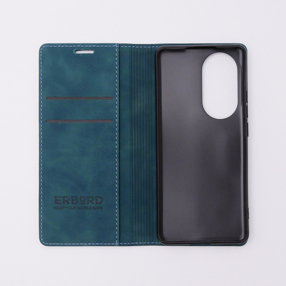 Etui do Oppo Reno 10 / 10 Pro, ERBORD Vintage portfel z klapką, niebieskie