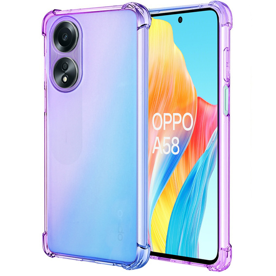 Etui Gradient Dropproof do Oppo A58 4G, Fioletowe / niebieskie