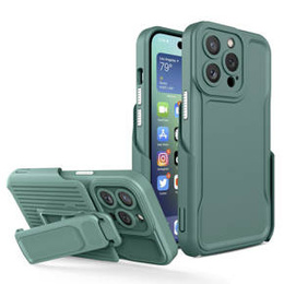 Pancerne Etui Belt Clip do iPhone 14 Pro Max, z klipsem, zielone