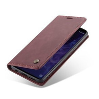 Etui CASEME do Samsung Galaxy S9, Leather Wallet Case, bordowe