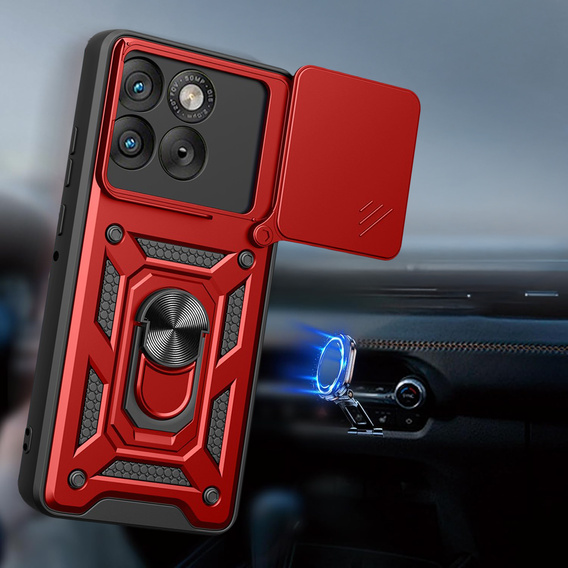 Etui pancerne do Motorola Edge 70, CamShield Slide, czerwone