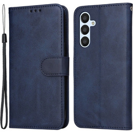 Etui z klapką do Samsung Galaxy A34 5G, Leather Wallet, granatowe
