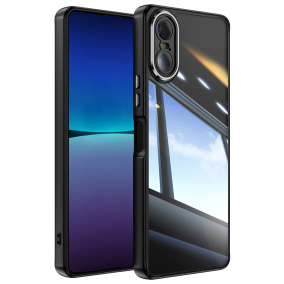 Etui do Sony Xperia 10 VI, Fusion Hybrid, z ochroną aparatu, przezroczyste / czarne