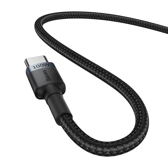 Baseus kabel Cafule USB‑C na USB‑C 1 m 100 W – czerwono‑czarny + szaro‑czarny (2 szt.)