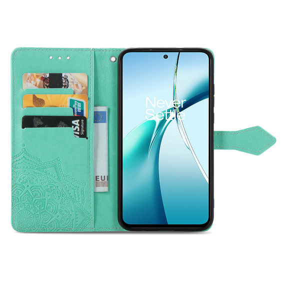 Etui portfelowe z motywem kwiatowym do Motorola Moto G86 5G – Zielone