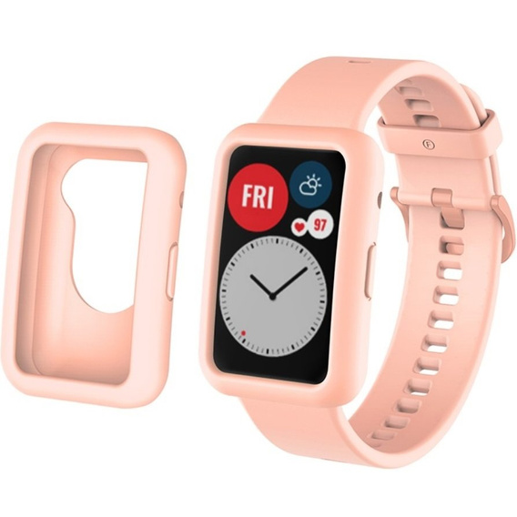 Pasek z Etui do Huawei Watch Fit, Light Pink