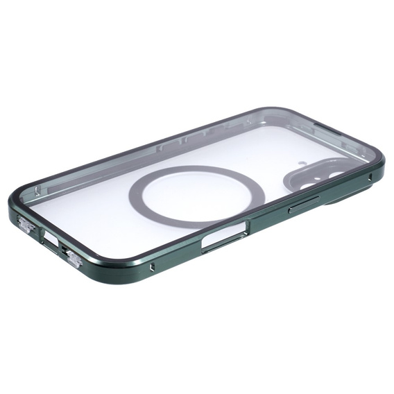 Etui Magnetic Dual Glass MagSafe do iPhone 16, zielone