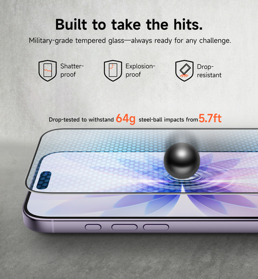 2x SURITCH Szkło Hartowane do iPhone 17 / 16 Pro, przezroczyste