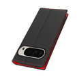 Etui z klapką do Google Pixel 10 Pro XL, Litchi Skin Grain, czarne