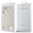 Etui GUESS do iPhone 16E, 4G Metal Gold Logo, różowe