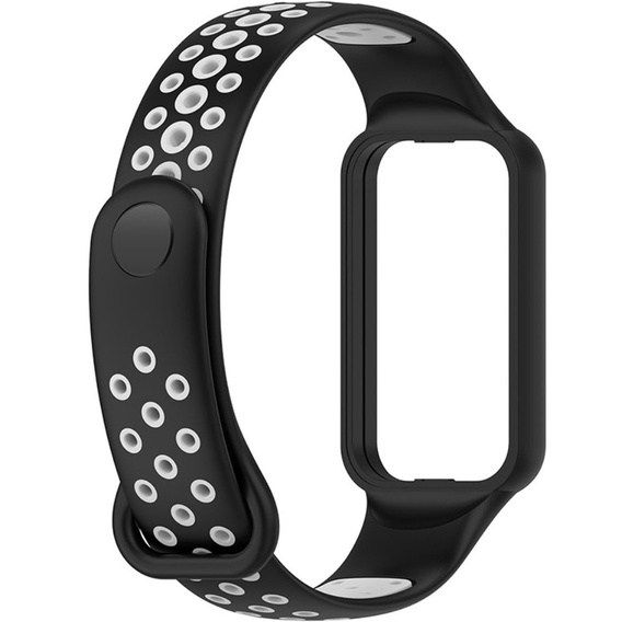 Pasek Silikonowy do Amazfit Band 7, Czarny/Szary