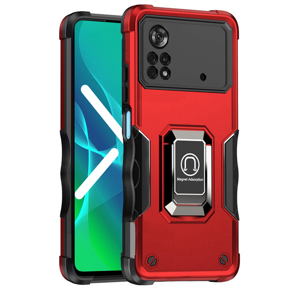 Etui do Xiaomi Poco X4 Pro 4G, Dual-Layer Armor, czerwone