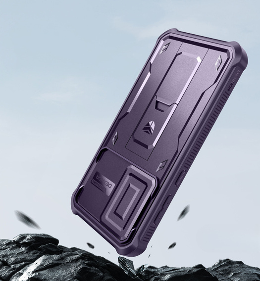 Etui pancerne do Samsung Galaxy A56 5G, Dexnor Kickstand Cam Protector, fioletowe