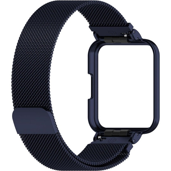 Pasek Bransoleta Milanese z Etui do Xiaomi Redmi Watch 2 Lite, Granatowy