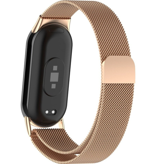 Pasek Bransoleta Milanese do Xiaomi Smart Band 10 / 9 / 8, Różowy Rose Gold