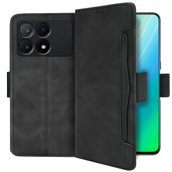 Etui z klapką do Xiaomi Poco F6 Pro, Card Slot, czarne
