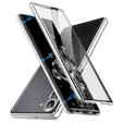 Etui do Samsung Galaxy S23 Plus, Magnetic Dual Glass, srebrne
