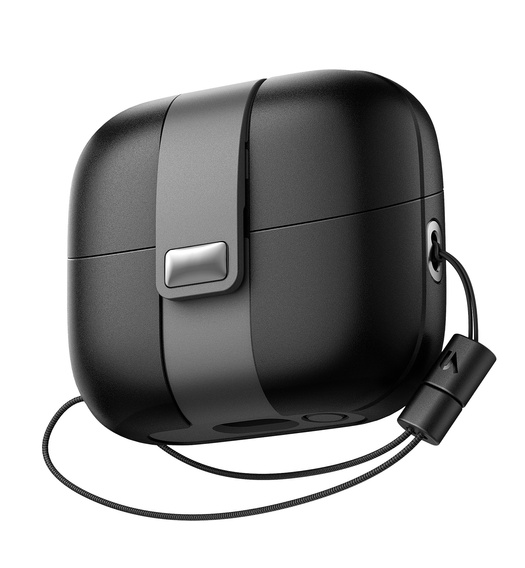 Etui ochronne SURITCH do Samsung Galaxy Buds 3 / 3 Pro, ze smyczką - czarne