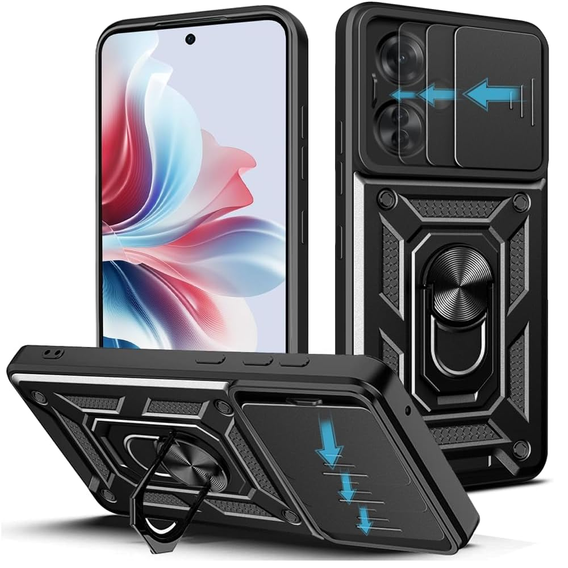 Etui pancerne do Oppo Reno 11F 5G, CamShield Slide, czarne