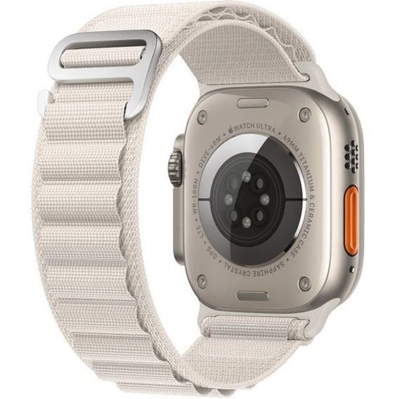Pasek Nylonowy do Apple Watch 1/2/3/4/5/6/7/8/9/10/11/SE 38/40/41/42mm, Biały