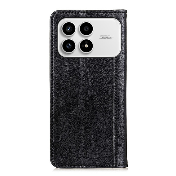 Etui z klapką do Xiaomi Poco F8 Pro, Split Leather, czarne