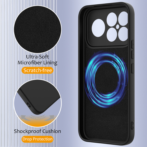 Etui do Xiaomi Poco F8 Ultra, Silicone Lite, do MagSafe, czarne