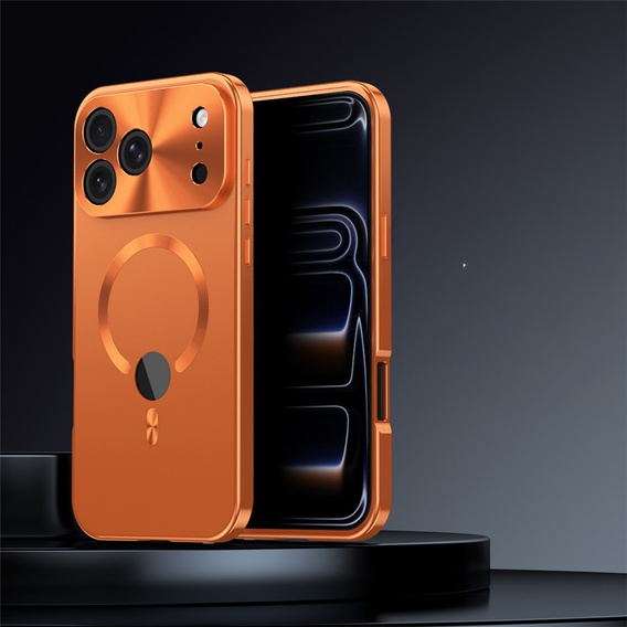 Etui do iPhone 17 Pro, ze szkłem prywatyzującym, do MagSafe – pomarańczowe