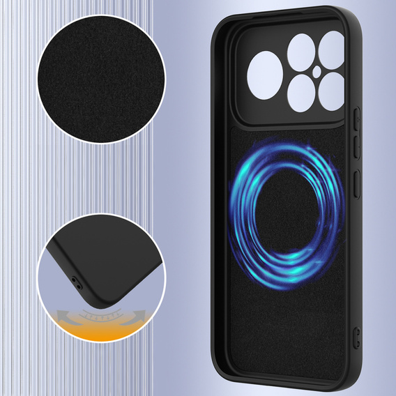 Etui do Xiaomi Poco F8 Ultra, Silicone Lite, do MagSafe, czarne
