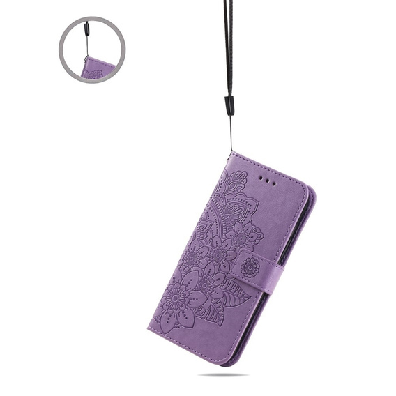Etui z klapką do Samsung Galaxy M15 5G, Mandala, fioletowe