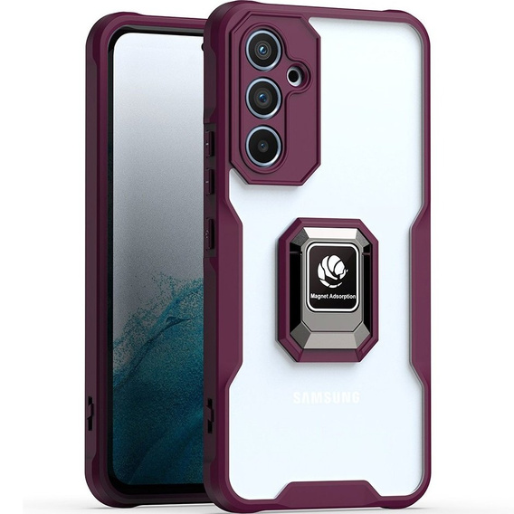 Etui do Samsung Galaxy A54 5G, pancerne z podstawką, bordowe