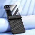 Etui do Samsung Galaxy Z Flip7 5G, PC Case, ze szkłem, czarne