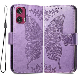 Etui z klapką do Motorola Edge 50 Fusion 5G, Butterfly, fioletowe
