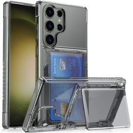 Etui do Samsung Galaxy S24 Ultra, Card Holder, przezroczyste / czarne
