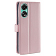 Etui z klapką do Oppo A78 4G, Wallet Zipper Pocket, różowe