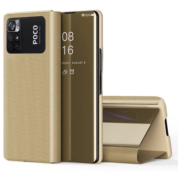 Etui do Xiaomi Poco M4 Pro 4G, Clear View, złote
