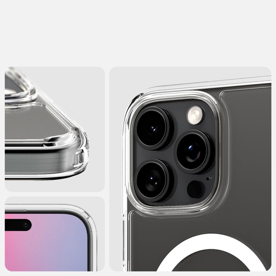 Etui z MagSafe Spigen do iPhone 16 Pro Max, Ultra Hybrid "T", Przezroczyste