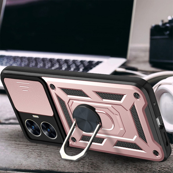 Etui pancerne do Realme C55, CamShield Slide, różowe rose gold