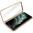 Etui do iPhone 12, Magnetic Dual Glass, złote