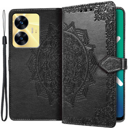 Etui z klapką do Realme C55, Mandala, czarne