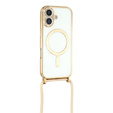 Etui do iPhone 17, Electro MagSafe, złote + Smycz