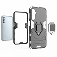 Etui do Samsung Galaxy A25 5G, Kickstand Ring, czarne + szkło 9H