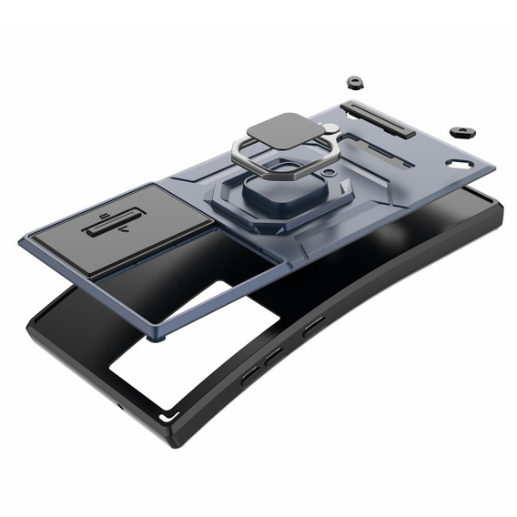 Etui KickStand Camera Lens do Samsung Galaxy S24 Ultra, szare