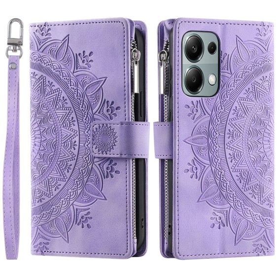 Etui z klapką do Xiaomi Redmi Note 13 Pro 4G / Xiaomi Redmi Note 14S / Xiaomi Poco M6 Pro 4G, Mandala, fioletowe